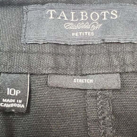Talbots Women's‎ Size 10P Black Stretch Cotton Blend Tie Waist Utility Skirt - Picture 7 of 9